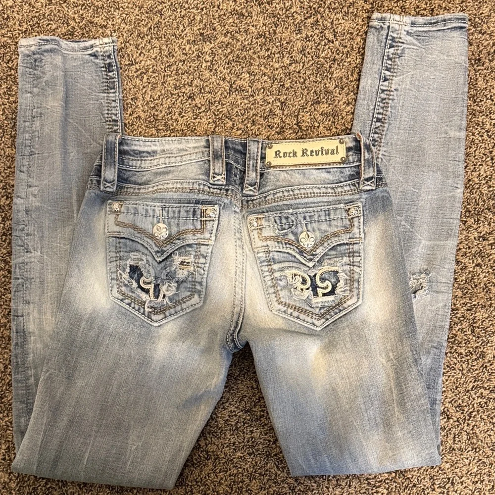 Rock Revival Light Blue Skinny Jeans - Picture 8 of 11